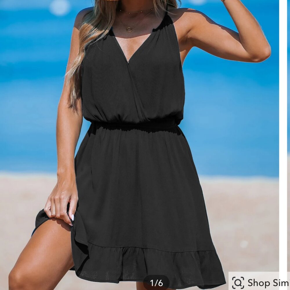 Cupshe Black Wrap Dress
